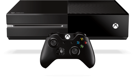 An XBox One alongside its wireless controller.
